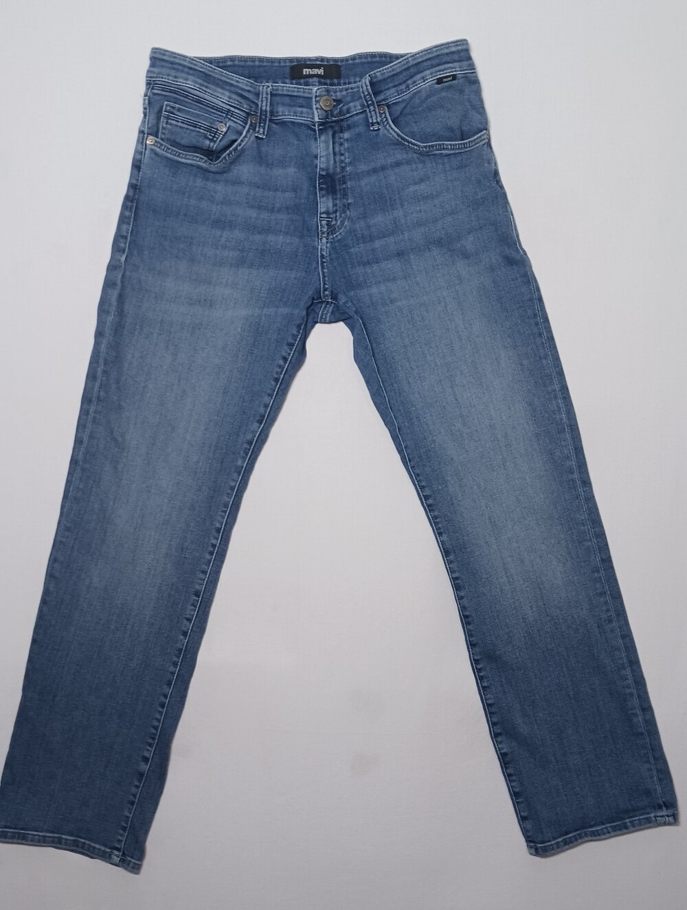 Mavi Mens Matt Relaxed Straight Leg Jeans 32X32 Medium Blue Wash Stretch Denim